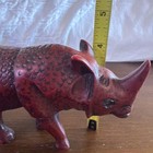 Hand-carved Wooden Rhinoceros Figurine