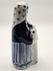 Gzhel Russian Porcelain Figurine Woman With Deer Blue White Hand Painted Vintage
