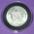 Large Uncirculated Silver Mexico Un Peso Coin In A Capsule  Jose Morelos 