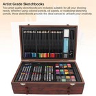 Wooden Art Set 142pcs Drawing Painting Kit With Sketchbooks For Beginners