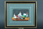 Rare Antique Painting India Company School Mica 19th Century Fabric Merchant N  2