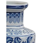 Oriental Furniture 12  Floral Blue   White Porcelain Vase