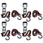12 Ft  X 1 In  Ratchet Tie-down Straps With S-hook  4-pack 
