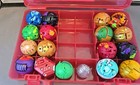Lot Of 18 Bakugan Brawlers In Storage Case W 10 Magnetic   10 Paper Cards