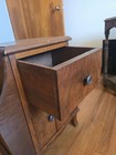 Antique Mahogany  1 Drawer  2 Doors  Copper Lined Humidor Stand 2 Magazine Racks
