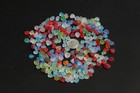 Center Drilled Sea Beach Glass 20 Pcs Lots Very Tiny Blue Green Red  Jewelry Use