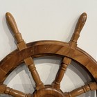Ship Boat Wooden Steering Wheel Old Weathered Acacia Vintage Nautical Wall Decor