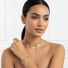 Personalized Gold Charm Necklace Bracelet Set       Cute Aesthetic