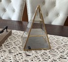Pyramid Display Case - Glass And Antique Gold In Color - New With Tags