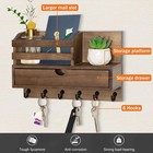 Key And Mail Holder For Wall  Mail Organizer Wall Mount With 6 Hooks And Storage