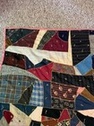 Vintage Or Antique Crazy Quilt Tied Cool Stitching