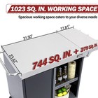 Royal Gourmet Movable Kitchen Island Cart With Stainless Steel Countertop Black