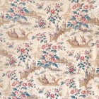 76x40 C1850 French British Chintz Textile Chinoiserie Pagoda Wabi Sabi Cottage