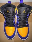 Jordan 1 Mid Se Lakers Toddler Size 11c Purple Gold White Dq8424-517
