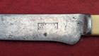 Antique J   I Cox Ny 12  Carving Knife 8  Carbon Steel Blade Vintage Bakelite 