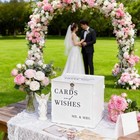 White Acrylic Wedding Card Box With Lock Slot Large Reception Gift Holder