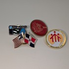Dominican Republic Lapel Pin Lot Universidad Isa Salesianos Barahona Us Flag 4pc