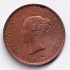 New Brunswick 1854 1 2c One Half Penny Copper Token Queen Victoria  4