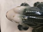 Vtg  Glazed Pottery Frog Figurine  Green white 