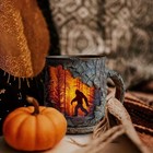 Rustic 3d Bark Coffee Mug - Sasquatch   Forest Fire Design