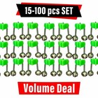 Ufish 15-100 Pcs Set Fishing Rod Bells Double Clip Alert Bells Pole Bite