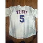 Majestic New York Mets David Wright 5 Pinstripe Baseball Jersey Mens White 2xl
