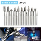 20 Pcs Shank Carving Set Tungsten Carbide Rotary Drill Bits Burr Die Grinder Us