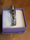 Navajo Sterling Silver Multi Color Precious Cuff By Justin Morris   23 Grams
