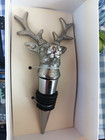 Vintage Reindeer Wine Bottle Stopper Stainless Steel Southern Living Nos W  Box
