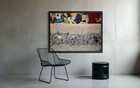 Large Abstract Canvas Painting Modern Cy Twombly Style Mixed Media Urban Cool