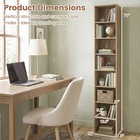 71 Inches Tall Narrow Bookshelf  8-tier Slim Bookcase With 4 Adjustable Shelves