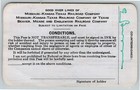 Vintage Railroad Annual Pass Missouri Kansas Texas 1937 No  X 12182