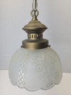 Vintage Gasolier Frosted Glass Daisy Diamond Shade Hanging Light Ceiling Fixture