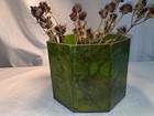 Planter Acrylic Plastic Mcm Retro Translucent Octagon Green Mid Century Vtg Rare