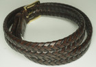 Fossil Dark Brown Leather Braided Woven Open Weave Dress Belt   Men s Sz 34 85