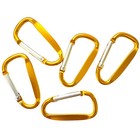 Wholesale Lot 12 24 50 100 Pcs 2 25  Gold Aluminum D Shaped Carabiner Belt Clip