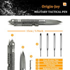 3 Pack Tungsten Steel Military Tactical Pen Set  Multifunctional Edc Self Defens