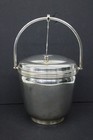 Vtg Sheffield Silver Co Silver Plate Covered Hinged Lid Handled Ice Bucket