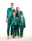 Family Matching Christmas Satin Custom Name Pajamas  kids Adults Sleepwear Set