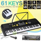 61 Key Digital Piano Keyboard - Portable Electronic Piano With Mic   Stand