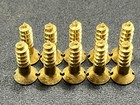 Lot Of 10 Vintage Solid Brass Slotted Flat-head Wood Screws Nos Restoration