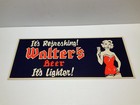 Vintage Walter   s Beer Advertising Sign Paper  Cardboard Baseball Bar Mancave