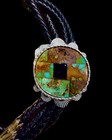Kings Manassa Turquoise  onyx   Sterling Silver Bolo Tie Inlay W  Sterling Tips