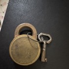 Vintage Style Round Brass Padlock Lock W  Key  Classic Vintage Look