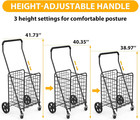 Grocery Shopping Cart With 360   Rolling Swivel Wheels Utility Cart Easily Collap