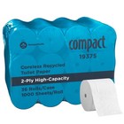 Compact By Pro Coreless 2-ply Recycled Toilet Paper  White  1000 Sheets Per R   