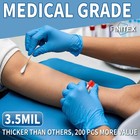 Blue Disposable Nitrile Exam Gloves - 200 Pcs box 3 5mil Rubber Powder-free L   