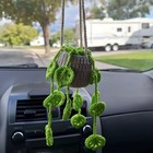 Handcrafted Crochet Orchid Car Ornament - Vibrant Hanging Succulent  Wool  Gift