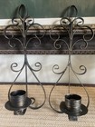 Vintage Metal Candle Wall Sconce Copper Tone Ornate Rococo Hollywood Set Of 2