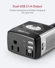 Bestek 150w Power Inverter 12v To 110v Voltage Converter Car Charger With 2 Usb